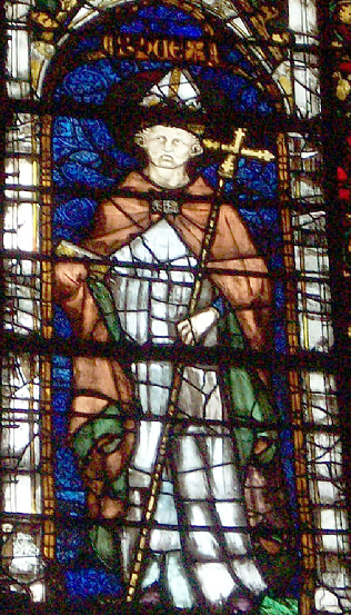 Vitrail de Saint Hugues de Rouen dans la chapelle de la Vierge de la cathdrale de Rouen